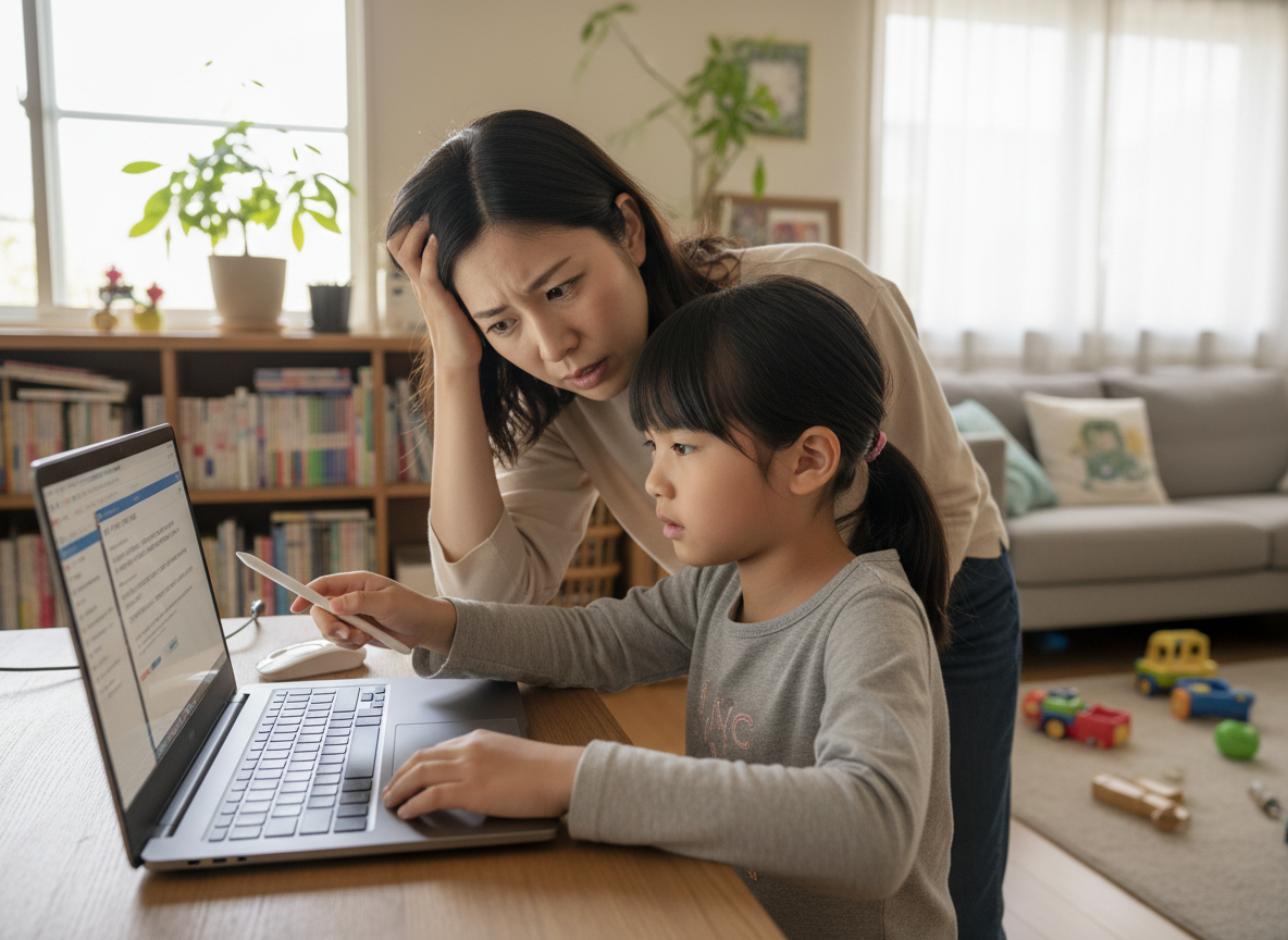 香川県高松市のご自宅に訪問し、いつものパソコンと環境でサポートを行っている様子